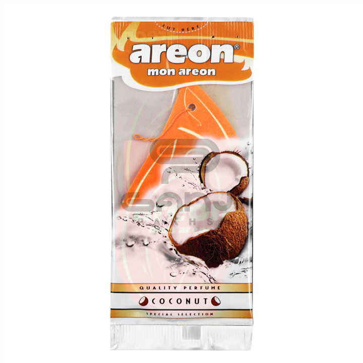 خوشبوکننده کارتی مخصوص خودرو آرئون Areon مدل Mon با رایحه Coconut